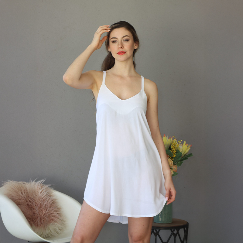 Ladies Lightweight Viscose Cotton Sleepwear Dress