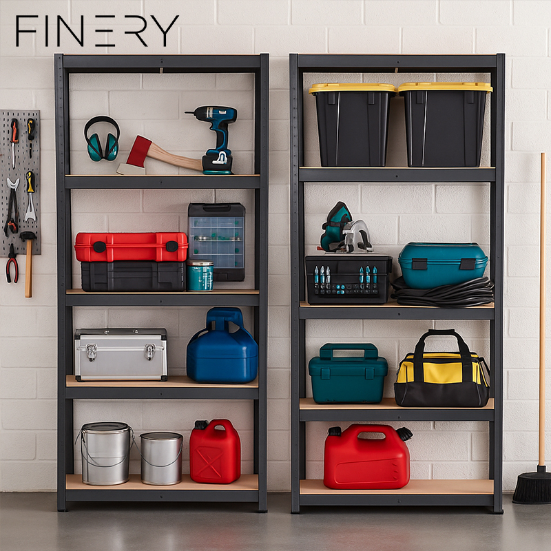 2x Multi-Functional Adjustable Steel Shelves