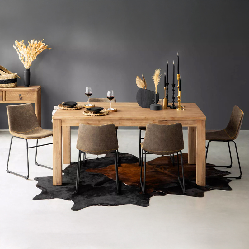 1.8m 6-Seater Solid Acacia Wood Dining Set