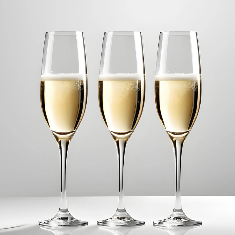 6x 200ml Crystal Flute Champagne Le Cygne Glasses