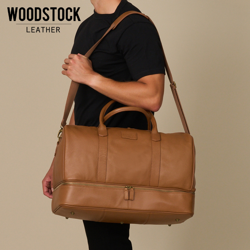 Genuine Leather Sterling Double-Layer Weekender Bag