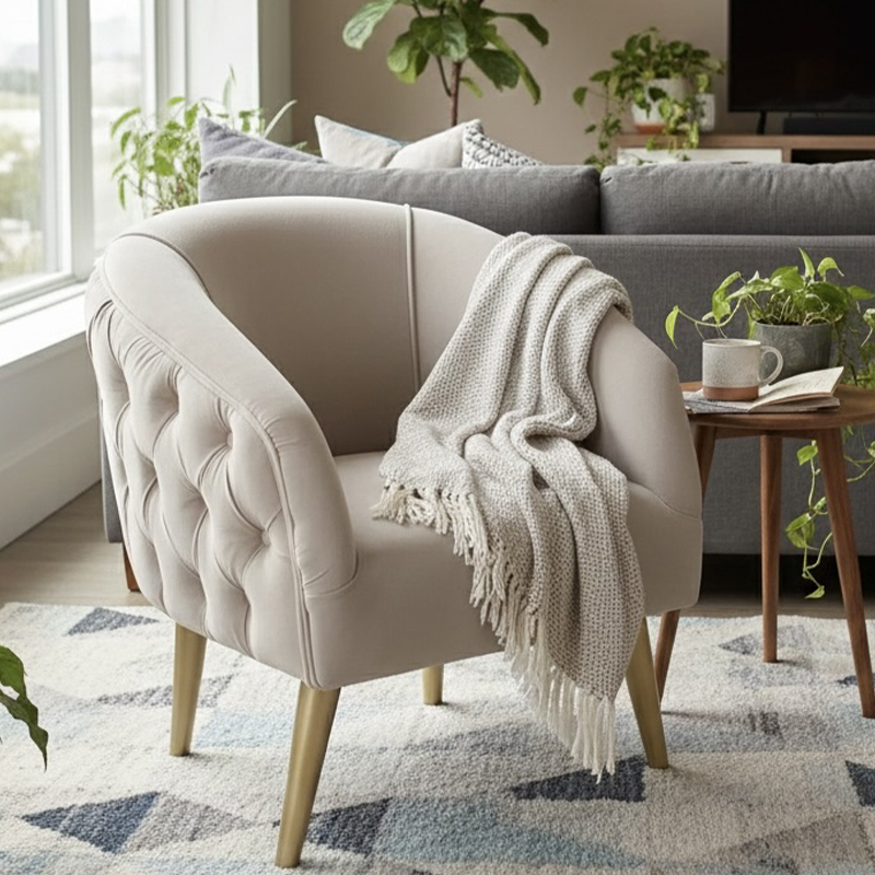 Belo Button Velvet Chair