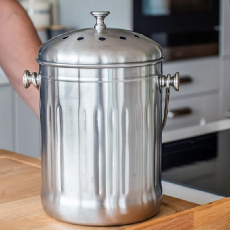 Silver Stainless Steel Kitchen Compost