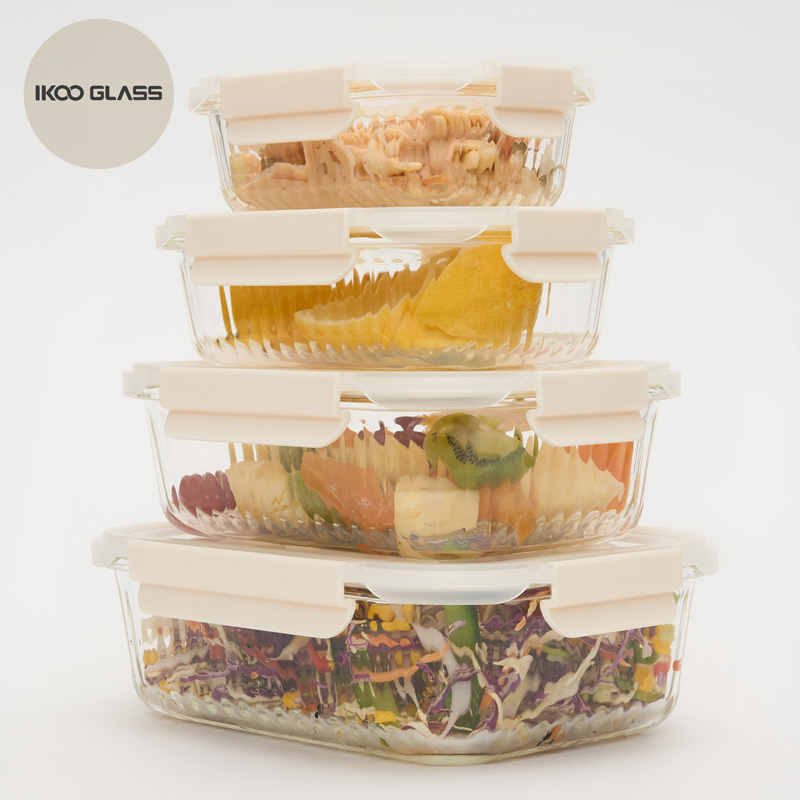 8-Piece Ribbed Glass Storage Containers