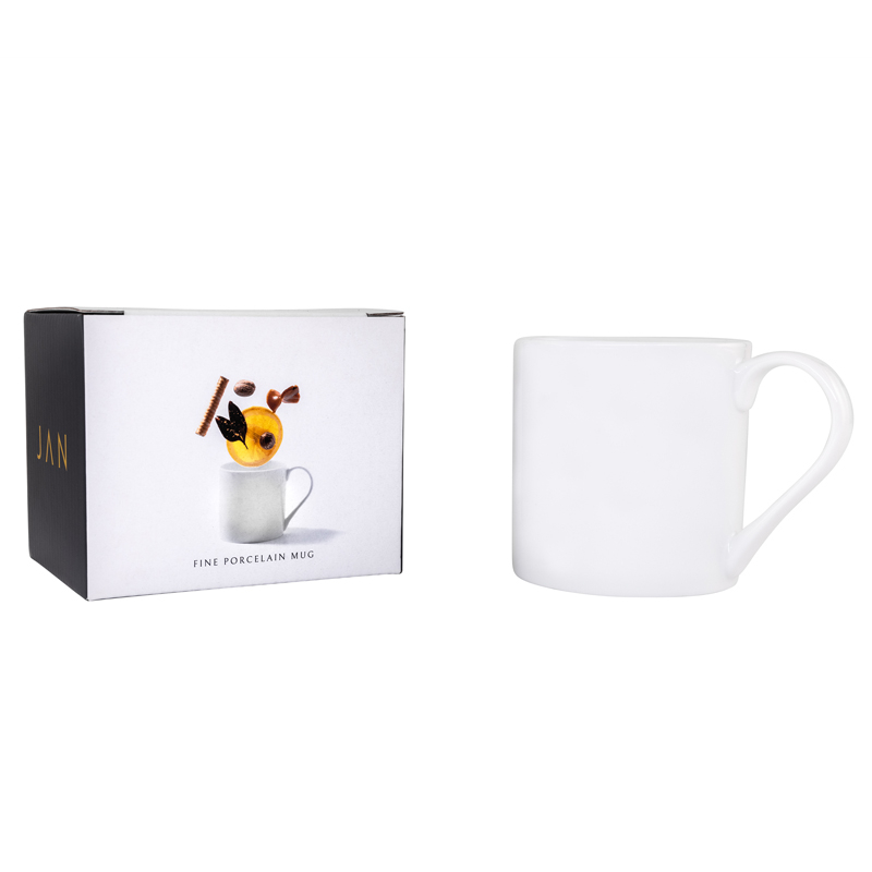 4x White Coffee Mugs in Gift Box