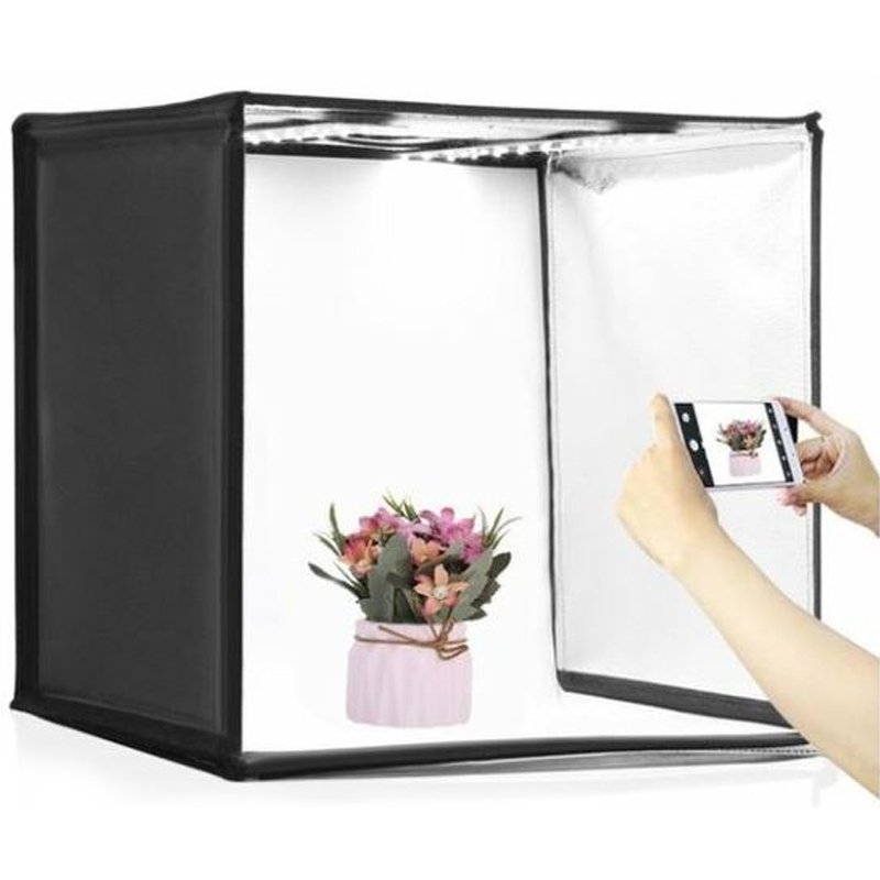 Foldable LED Photo Box with Colour Backdrops & Carry Bag