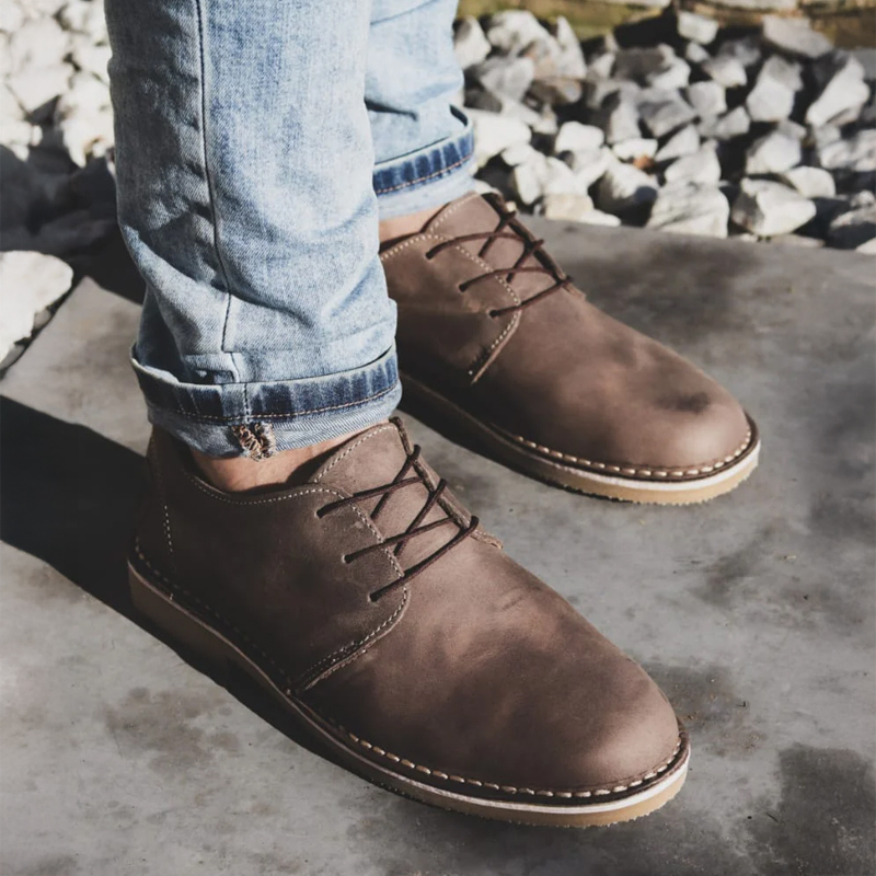 Men's Genuine Leather Brown Vellies