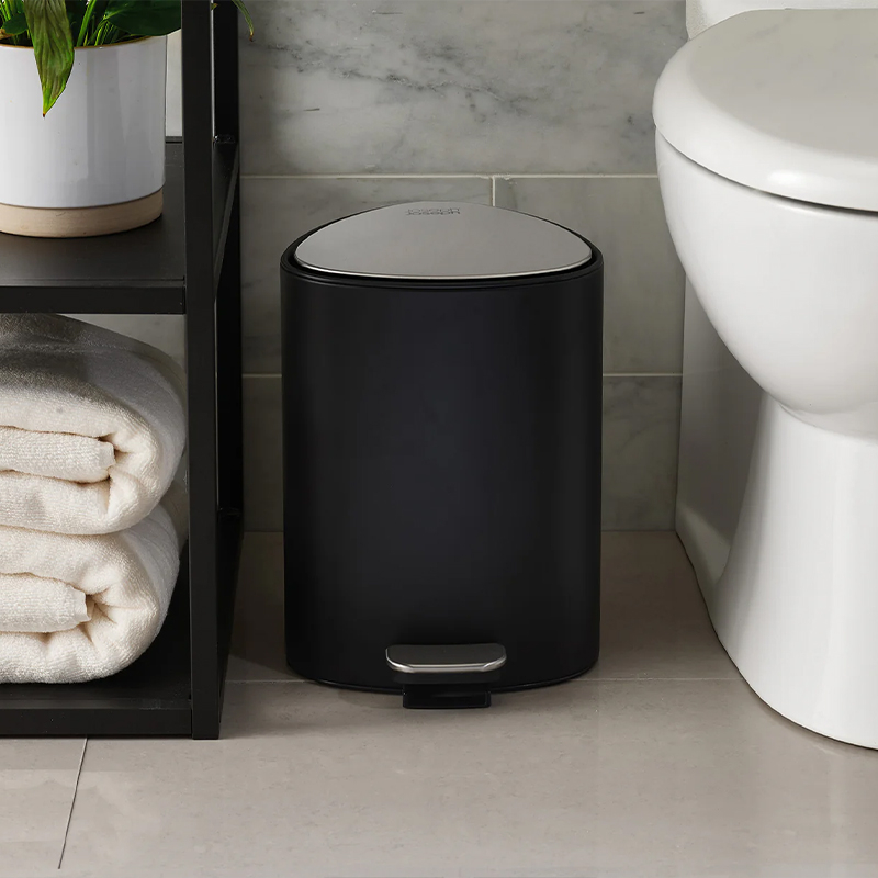 5L EasyStore™ Matt Black Pedal Bin