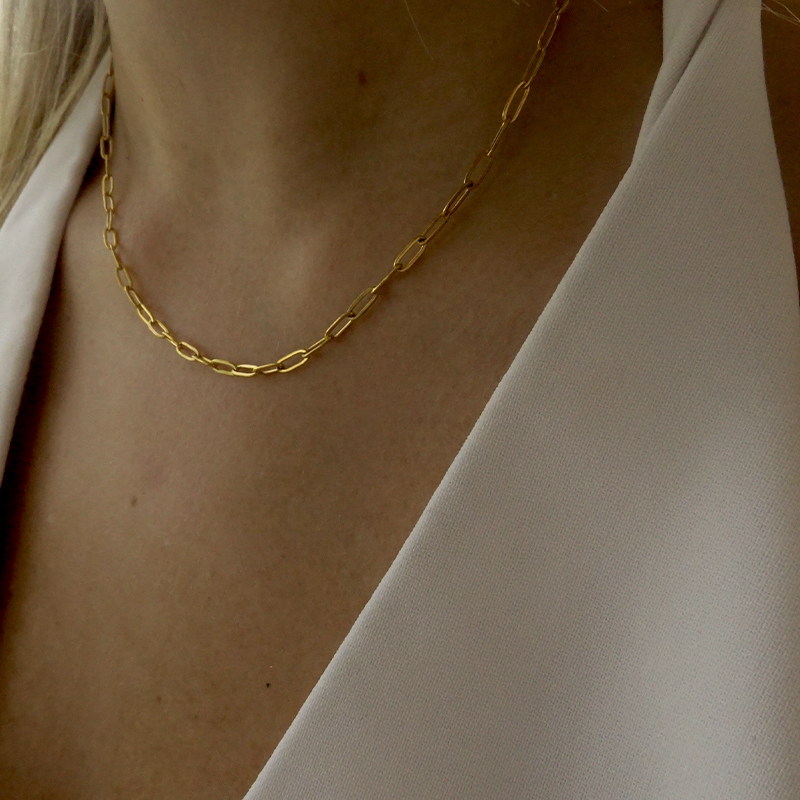 18k Gold Plated Paperclip Necklace