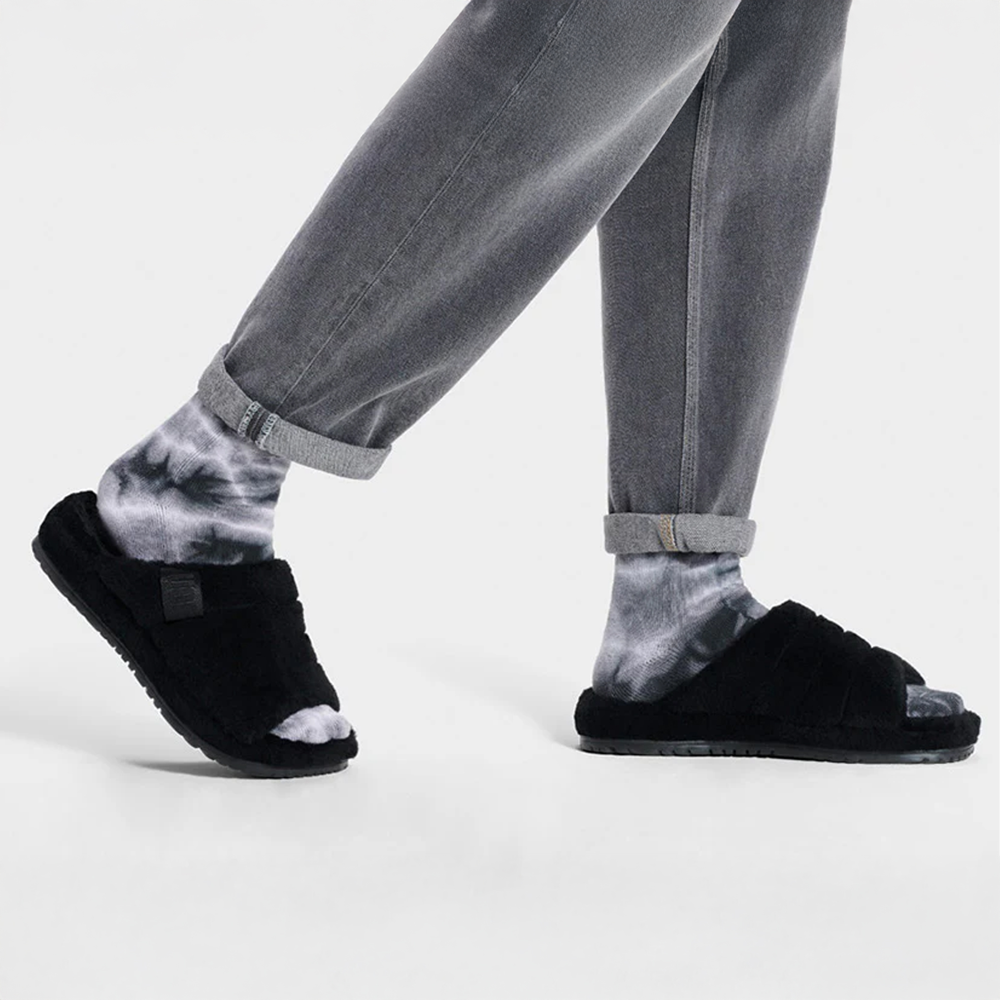Men's Black Fluff You Slides