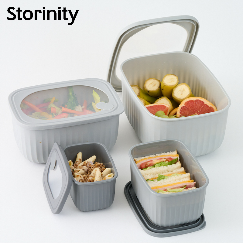 8-Piece Airtight Rectangular Nesting Bowls with Lids