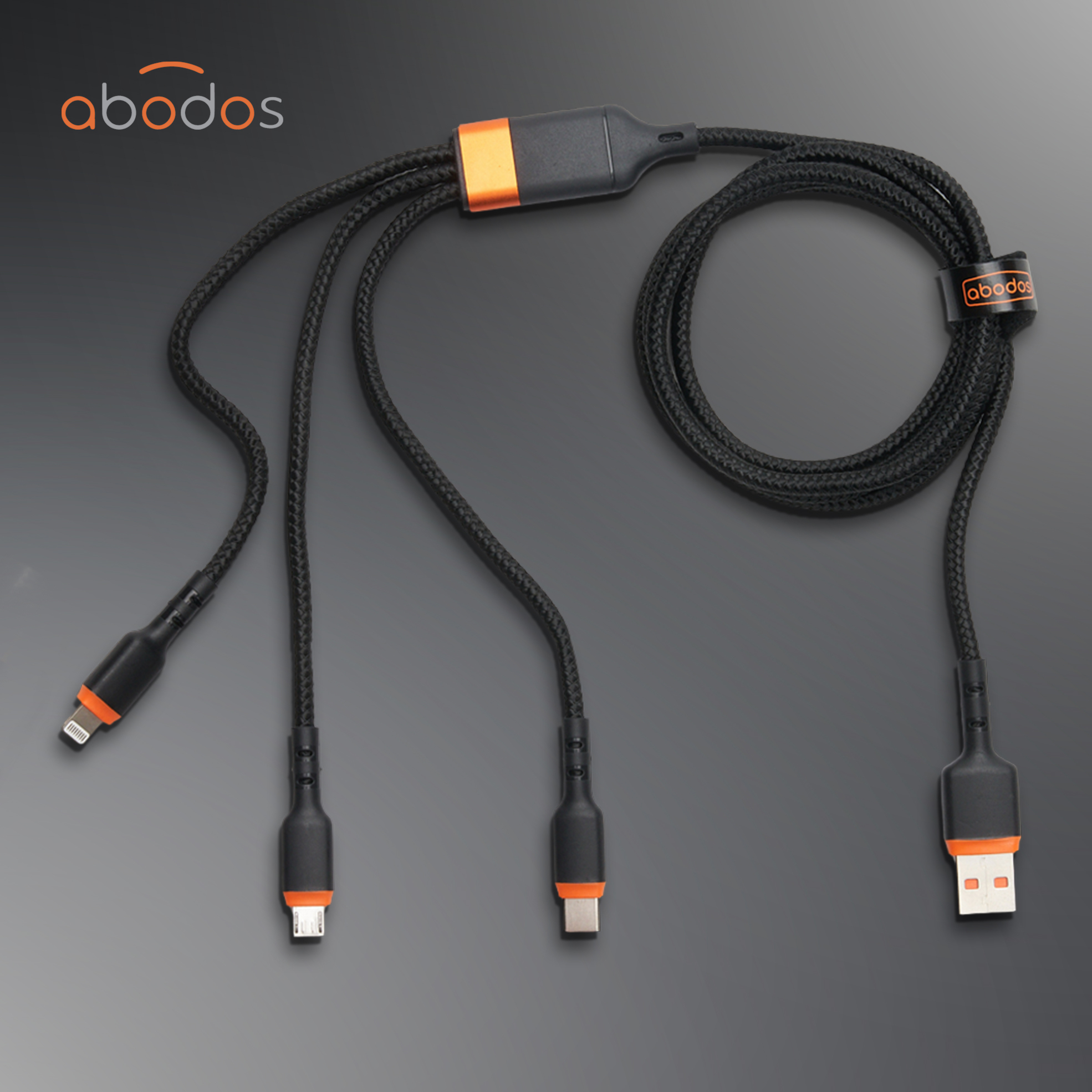 66W 1.2m 3-In-1 Black Data Cable