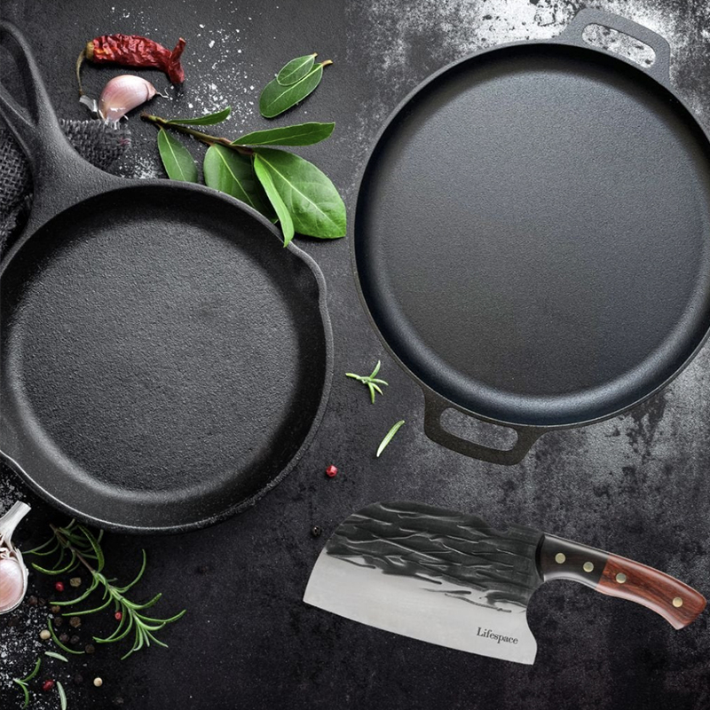 35cm Cast Iron Round Flat Grill Pan