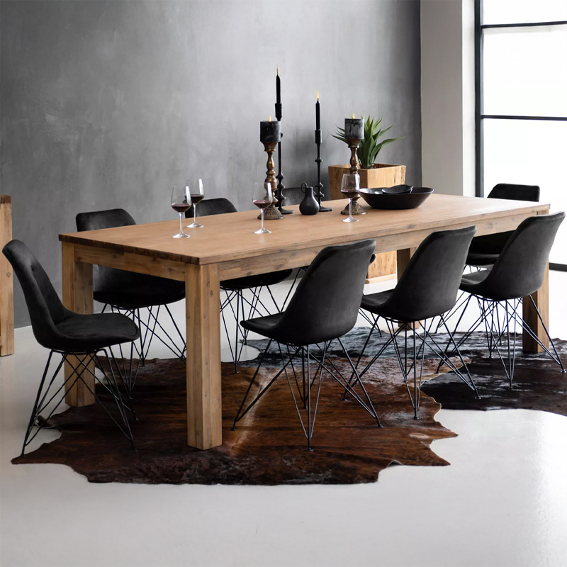 2.4m 8-Seater Solid Acacia Wood Dining Set