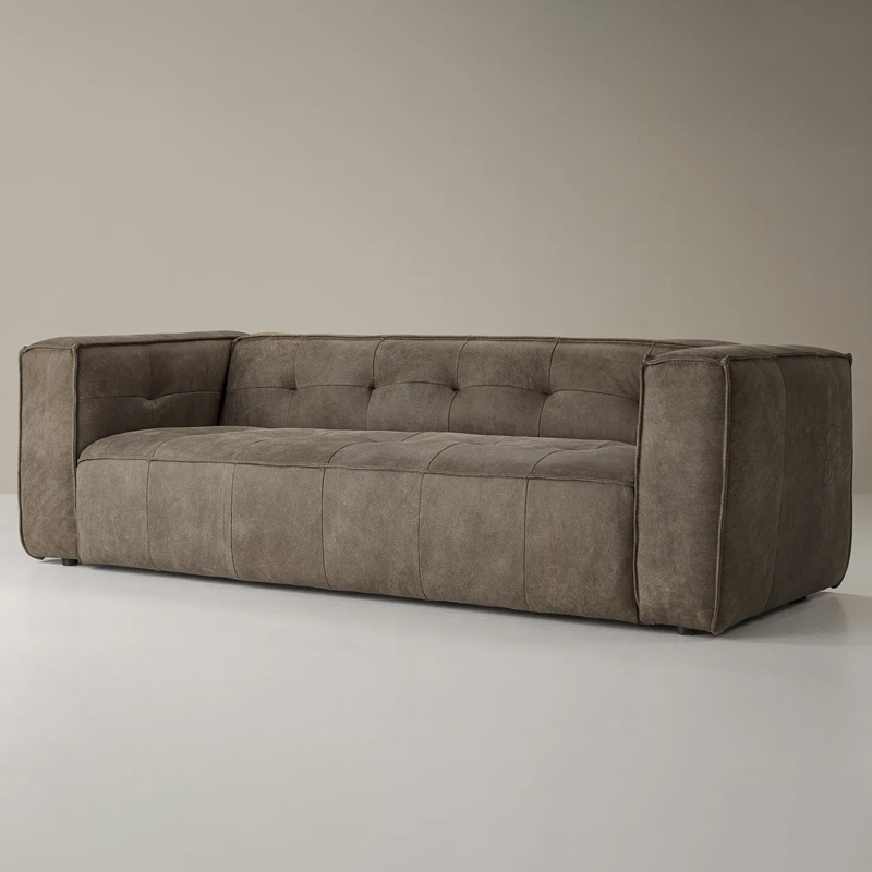 3-Seater Upholstered Leather Couch