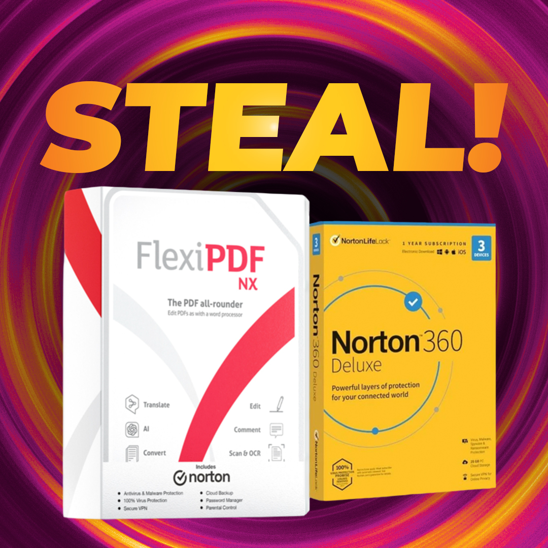 FlexiPDF Editor NX and Norton 360 Deluxe 1-User 3-Device (1-Year Plan) Bundle