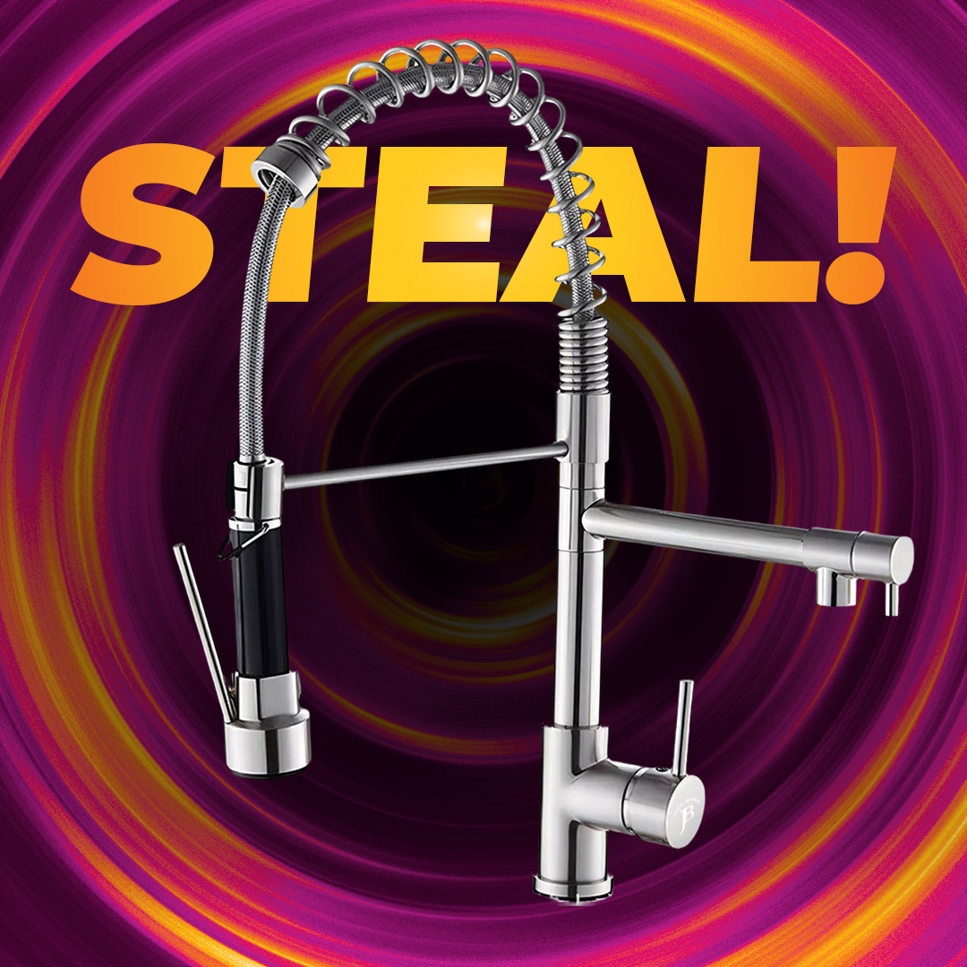 Industrial-Style Pull-Down Kitchen Faucet