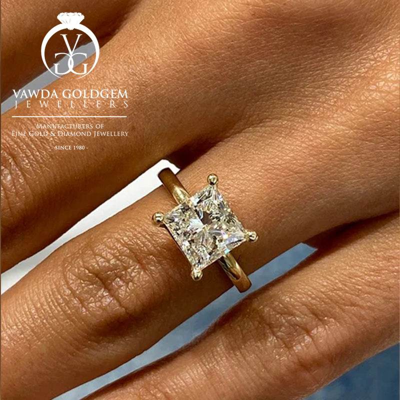 Princess Shape Lab Grown Diamond Solitaire Ring