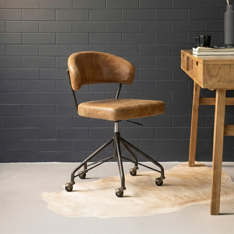 Tan Leather Office Chair