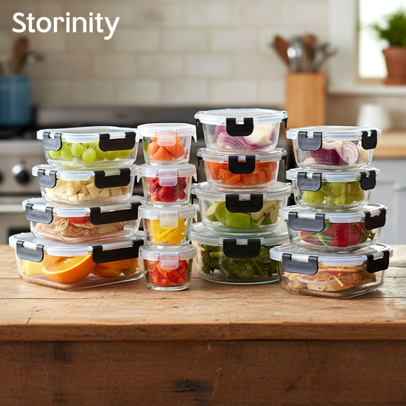 32-Piece Air Tight Glass Storage Containers