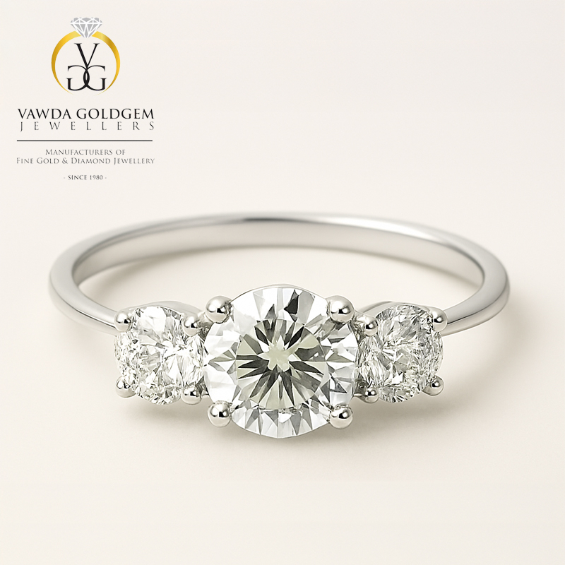 9ct Gold Trilogy Lab Grown Diamond Ring