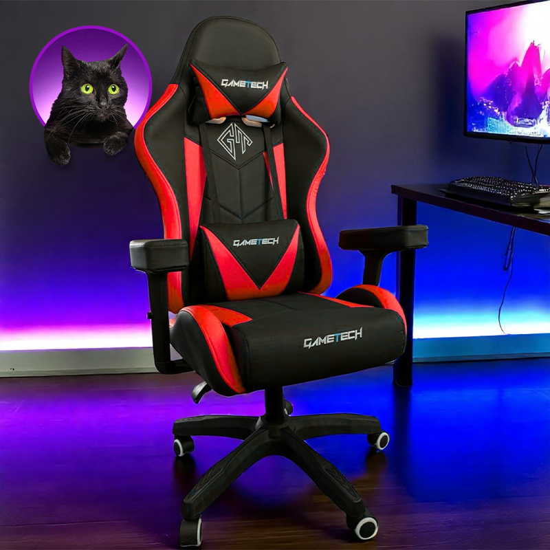 Ergonomic Reclining Gaming Chair with Adjustable Footrest & Lumbar Support