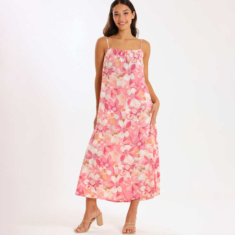 Ladies Floral Sunset Maxi Dress