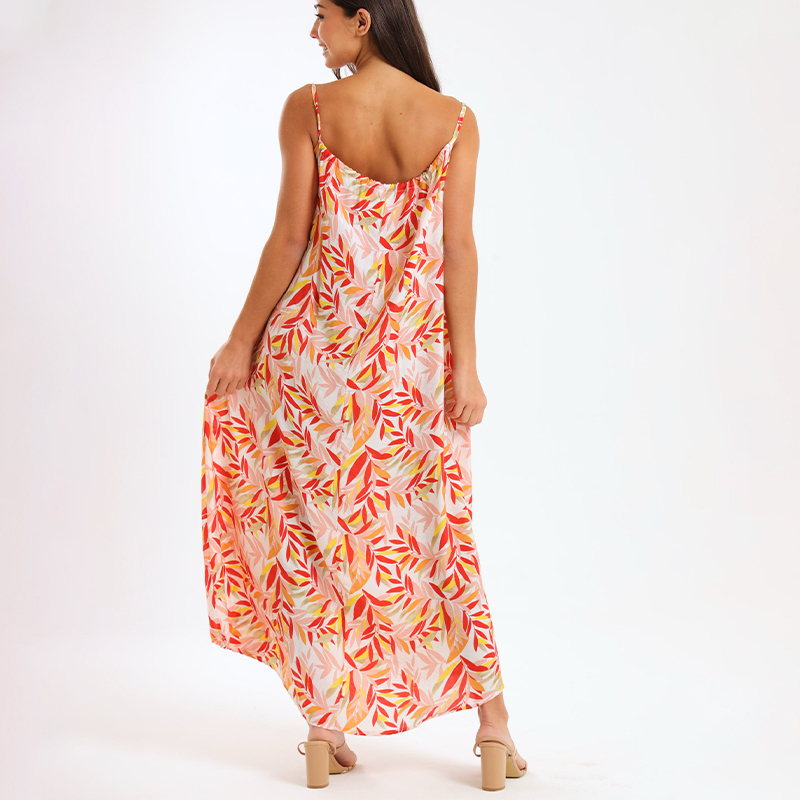 Ladies Camila Floral Strappy Summer Maxi Dress