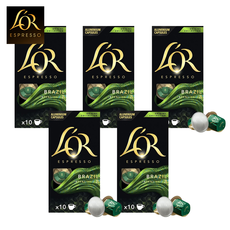 5x 10's Brazil Nespresso Compatible Aluminium Coffee Capsules