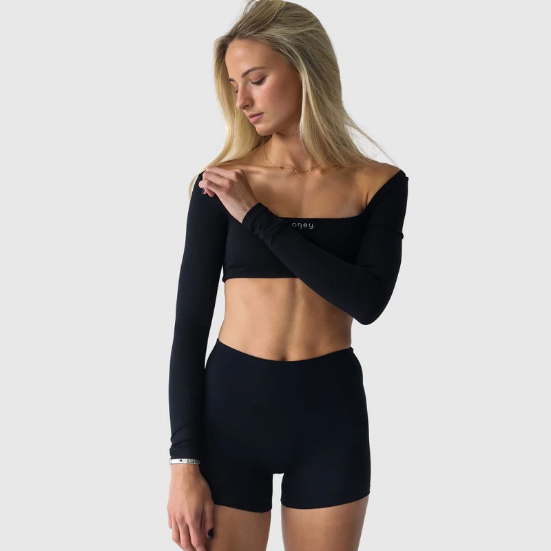 Ladies Luxe Long-Sleeve Crop Top