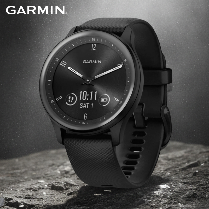 Vívomove® Sport GPS Smartwatch Black Case and Silicone Band with Slate Accents