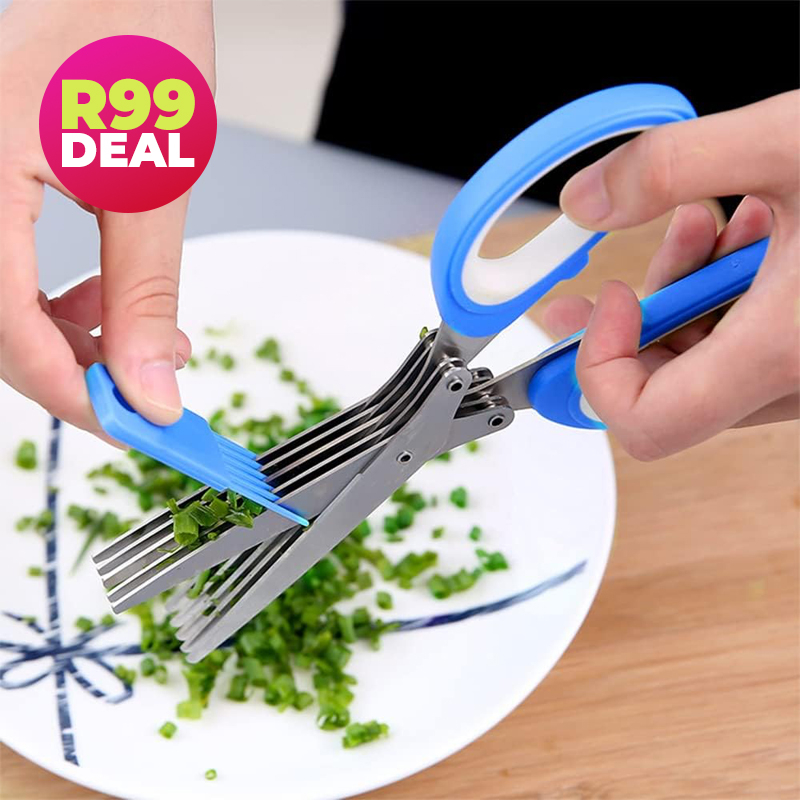 5-Blade Stainless Steel Scissors with Blade Cleaner