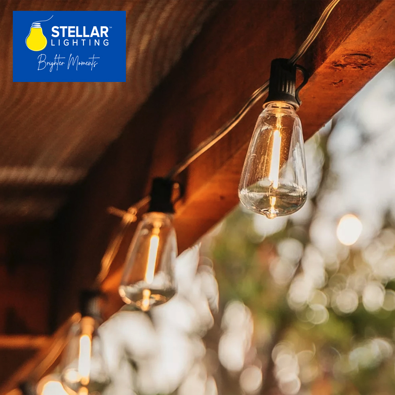 10m Solar Powered LED Vintage Bulb String Lights