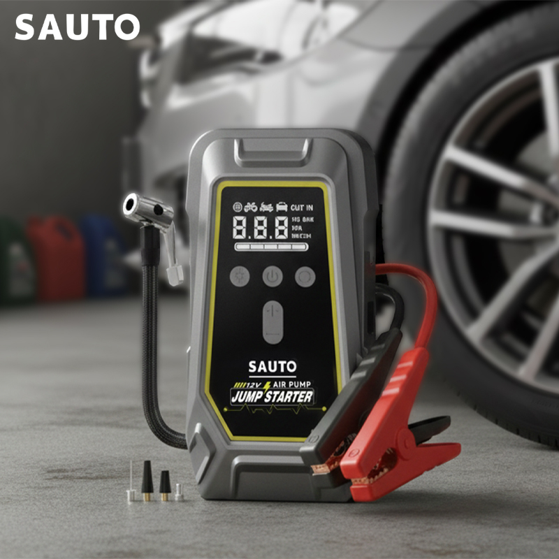 10400mAh Air Compressor and Jump Starter with LED Light