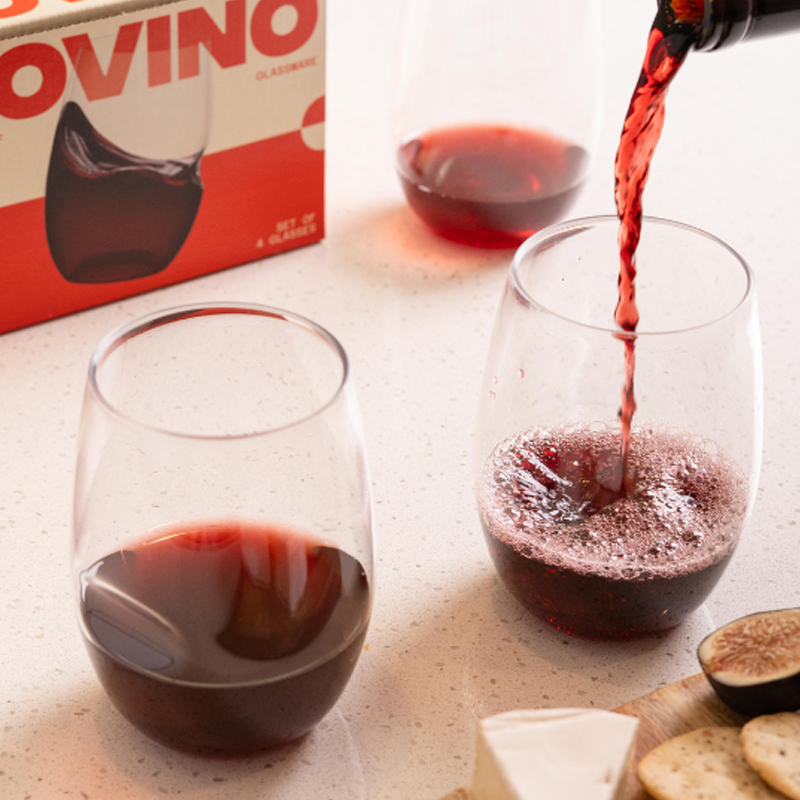 2x 470ml Red Wine Picnic Glasses