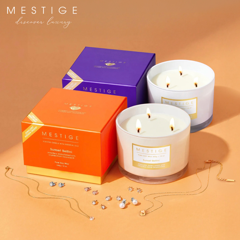 Three Wick Scented Soy Candle with Hidden Jewellery