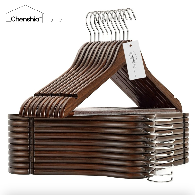 20x Luxury Non-Slip Wooden Clothes Hangers