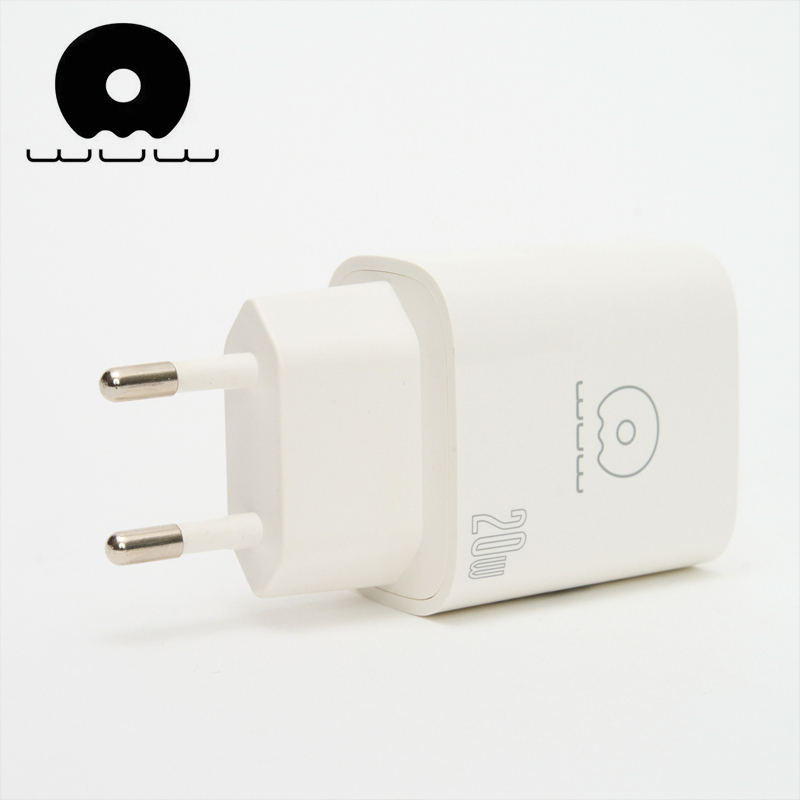 Dual Port Charger Block with Type-C to Lightning Cable