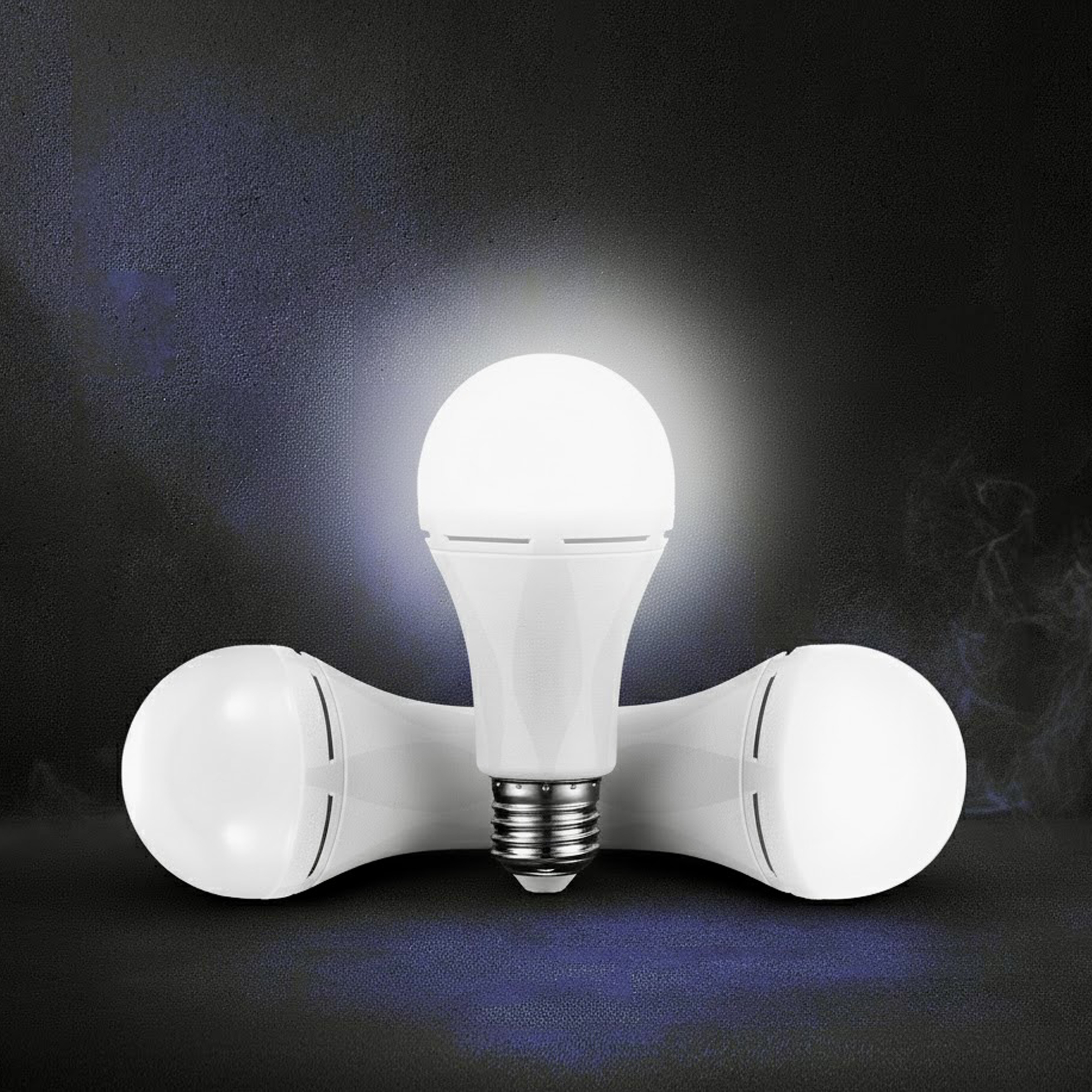 3x 5W A60 E27 or B22 Rechargeable LED Light Bulbs