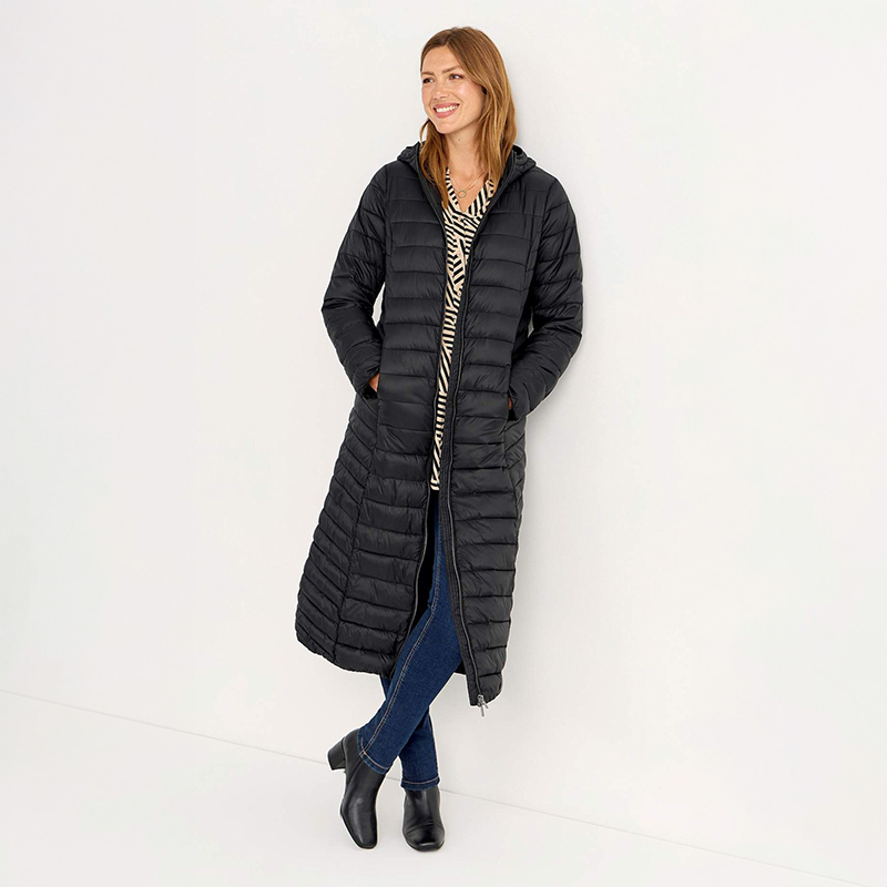 Ladies Long Lightweight Puffer Jacket