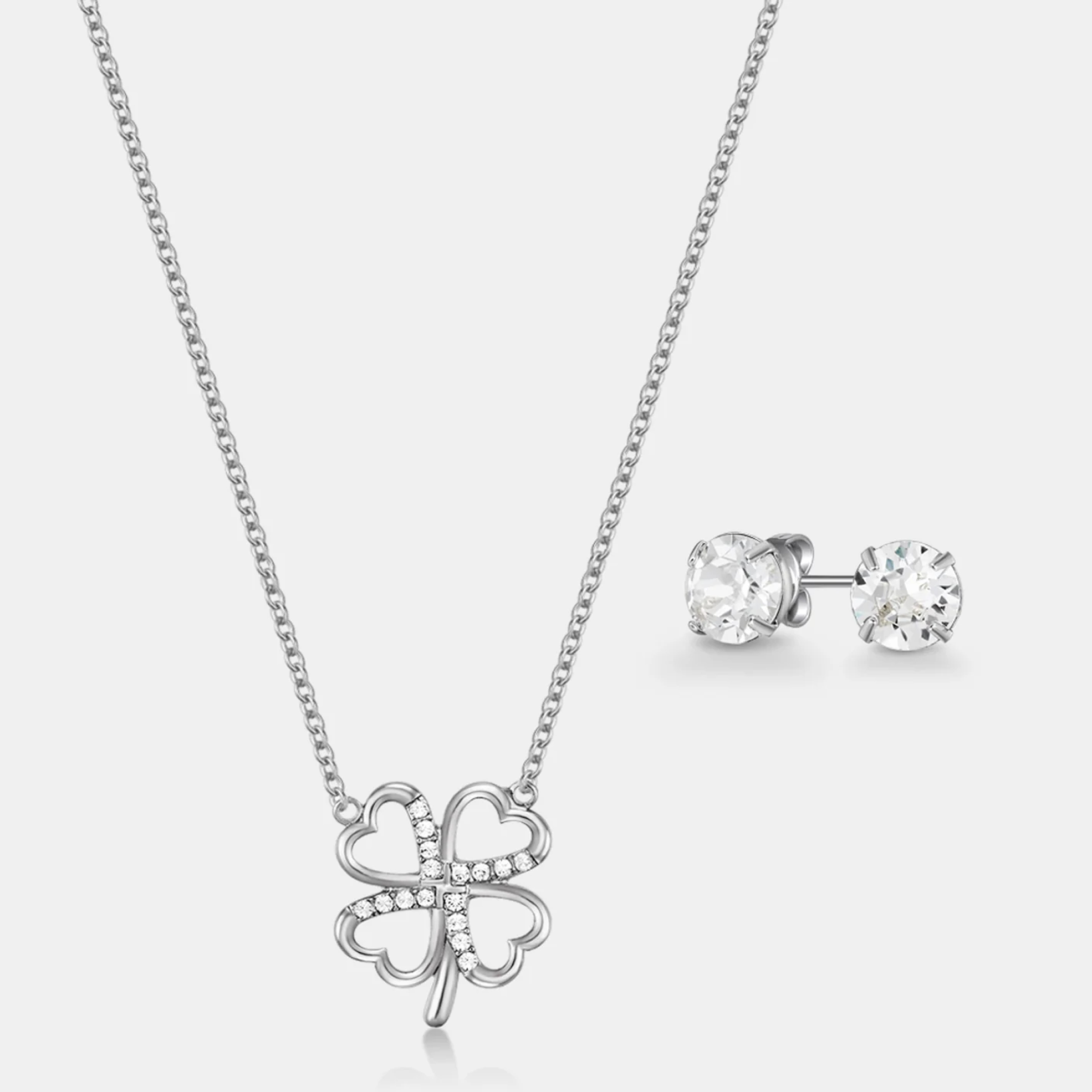 Clover Earrings and Necklace Set