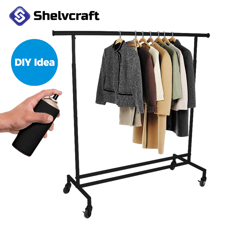 33 off on Sturdy Steel Garment Rail with Adjustable Height and