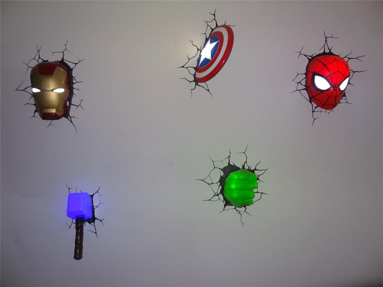 avengers wall lights set