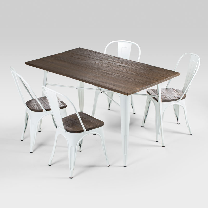 39 off on Metal Dining Table with 4 Oslo Metal Dining Chairs White
