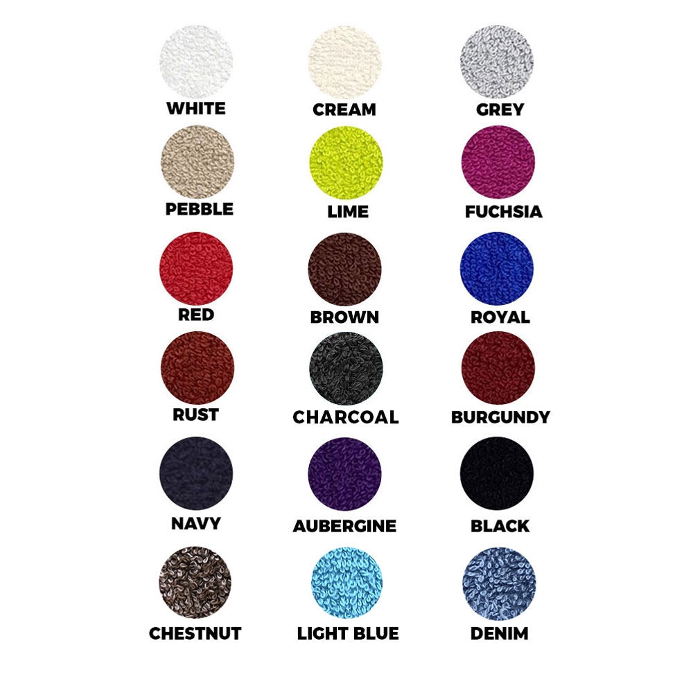 Colour chart. Not all colours are available