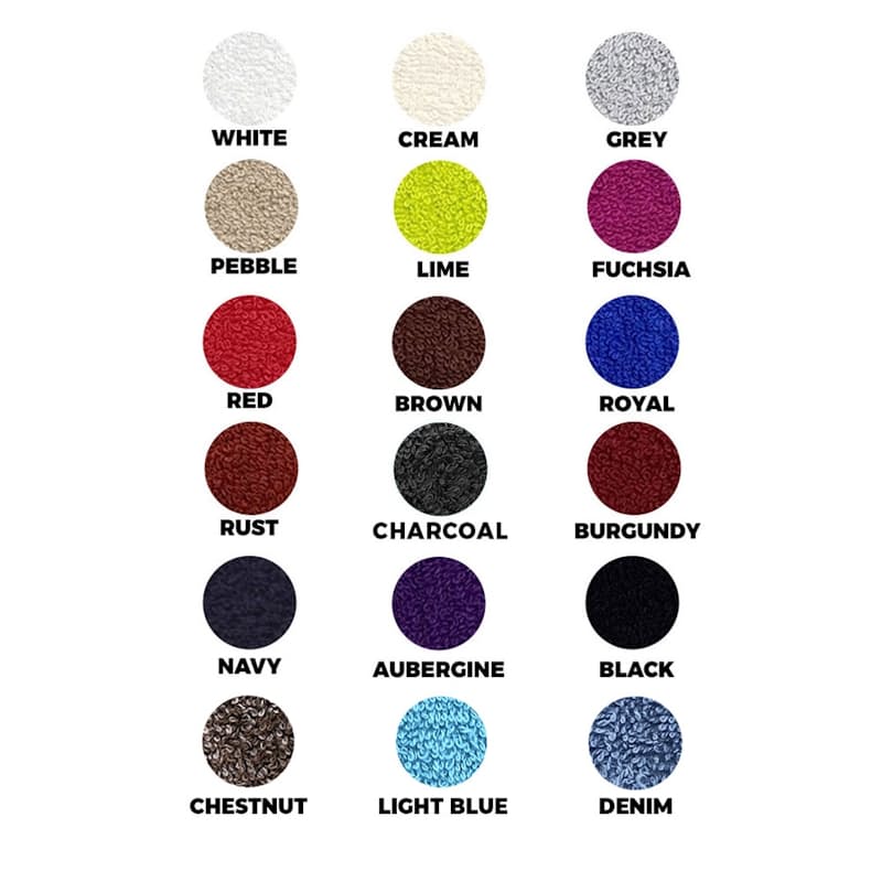 Colour chart. Not all colours are available