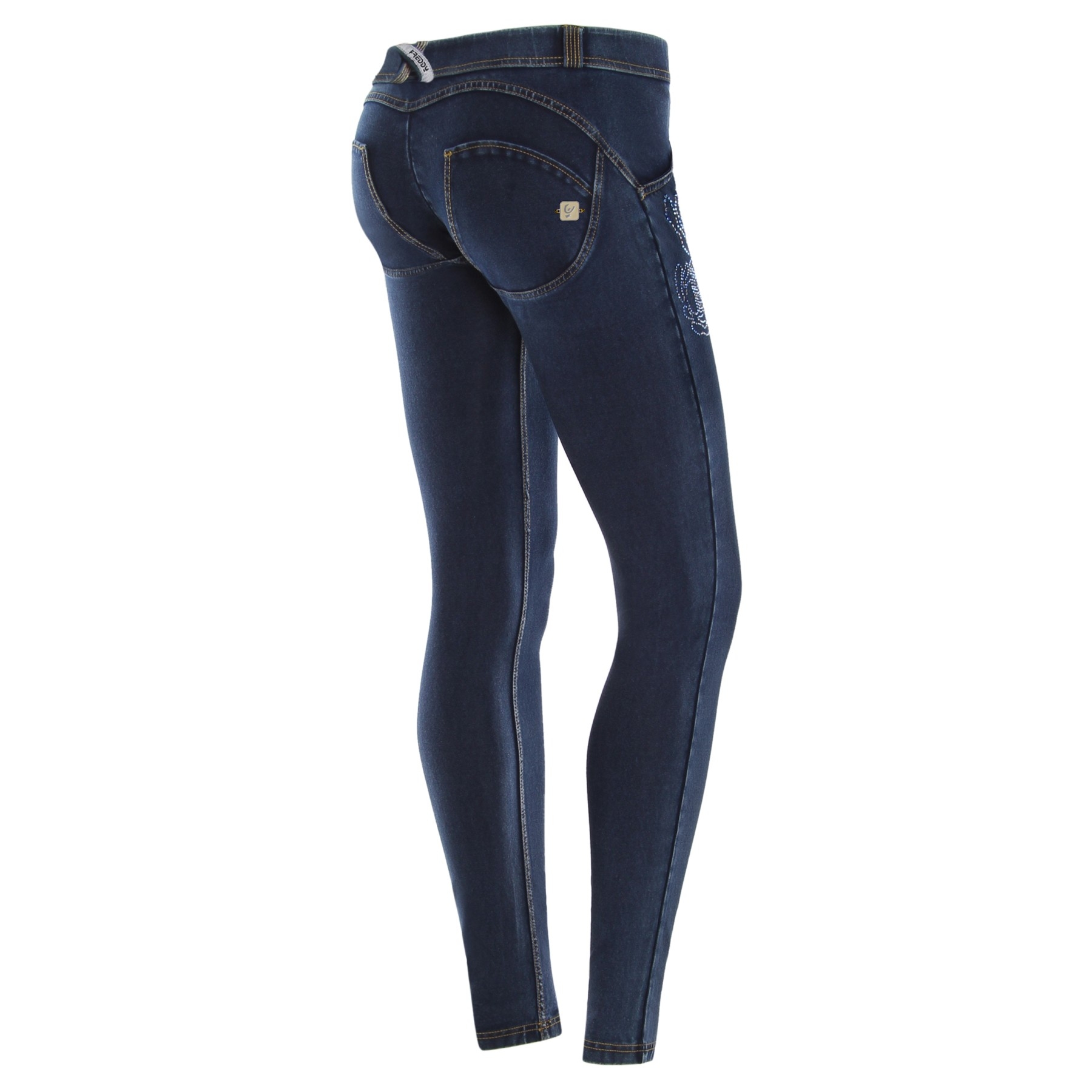 Skinny Regular Rise with Rhinestone Flowers