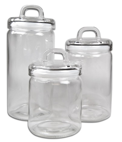 36 off on Set of 3 Glass Canisters with Handles