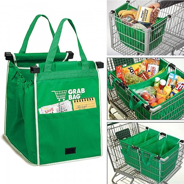 42 off on Pack of 4 Reusable Clip To Cart Shopping Bag