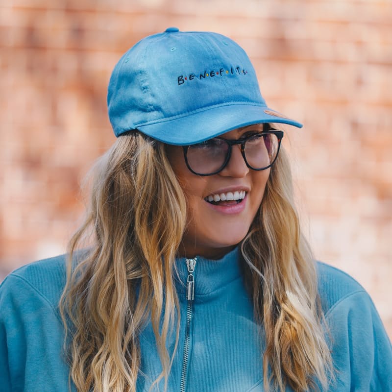Cap Colour: Pale Indigo | Embroidery: Friends with Benefits